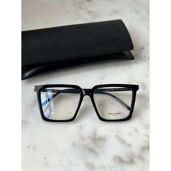 NEW Saint Laurent SL474 Opt Black Square Frames - Picture 3 of 9